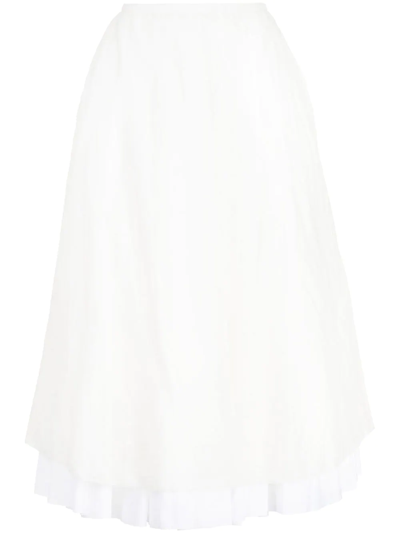 Khaite Sylvia High-rise Cotton-twill Skirt In White