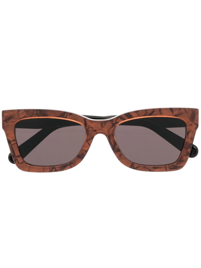 Zimmermann Marbled Square Frame Sunglasses In Brown | ModeSens display picture 3