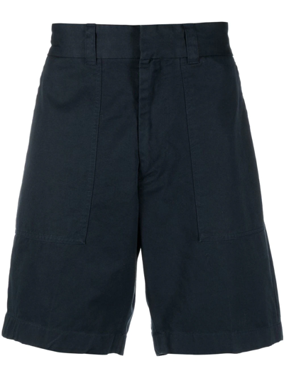 Vince Four-pocket Tonal-stitching Bermuda Shorts In Blue