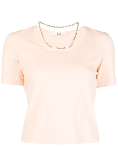 B+ab Chain-detail Cotton T-shirt In Pink