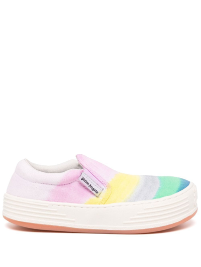 Palm Angels Gradient-pattern Canvas Slip-on Trainers In Multicoloured