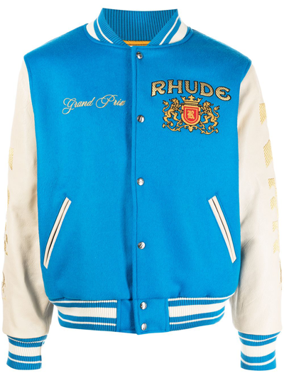 Rhude Grand Prix Varsity Jacket | ModeSens