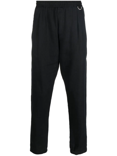 Low Brand Straight-leg Linen Trousers In Black