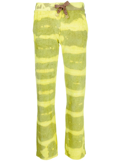 Stain Shade Tie-dye Print Track Trousers In Green