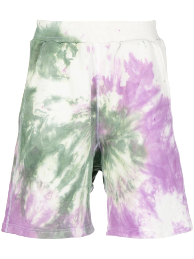 Stain Shade Tie-dye Track Shorts In Green