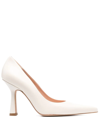 Liu •jo X Leonie Hanne Pointed-toe Leather Pumps In White