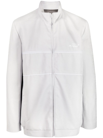 Martine Rose Logo Print Track Jacket In Grey