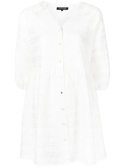 Tout A Coup Striped V-neck Dress In White