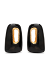 Marni Trapeze-shape Enamel Earrings In Black,gold