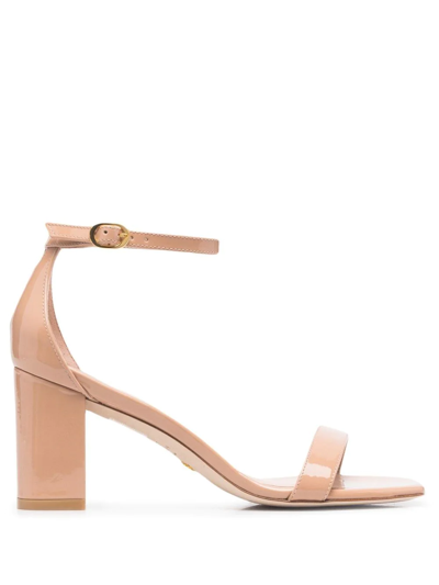 Stuart Weitzman Nudist Ii Leather Ankle-strap Sandals In Pink