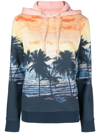 Rabanne Printed Organic Cotton-jersey Hoodie In Blue