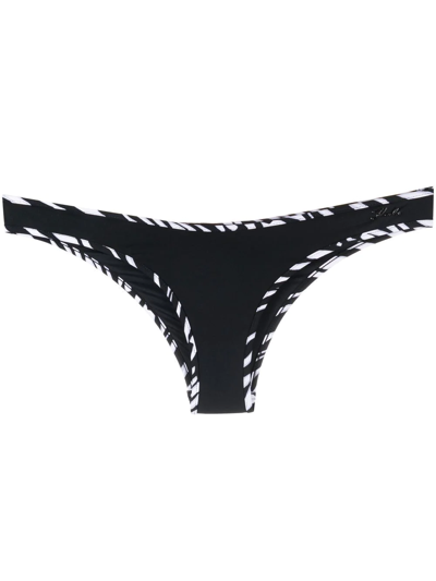 Karl Lagerfeld Zebra-trim Bikini Brief In Black
