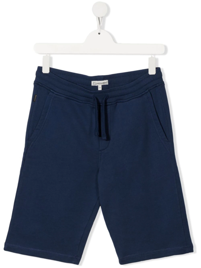 Woolrich Teen Straight-leg Track Shorts In Blue 1