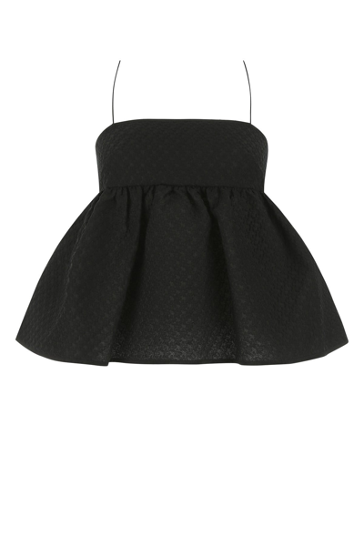 Cecilie Bahnsen Selena Bandeau Top With Open Back In Black