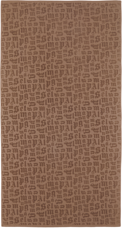 Palm Angels Brown Cotton Towel In Brown Brown