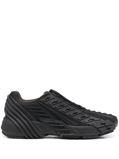 Diesel Fashion Show Multi-panel Sneakers In Black