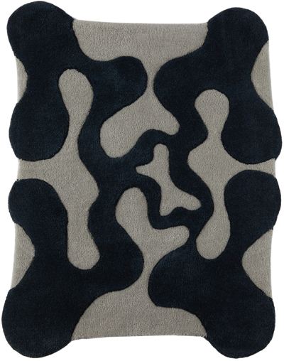 Mush Studios Ssense Exclusive Blue & Black Large Oops Rug In Smoke