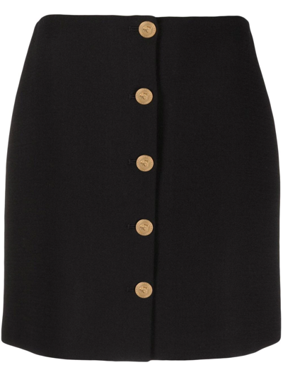 Versace Medusa A-line Wool Skirt In Black