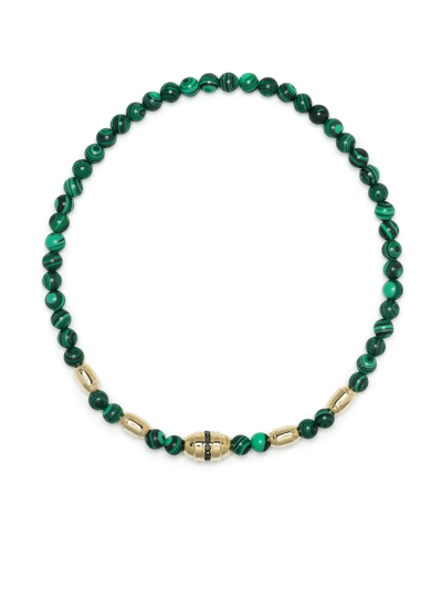 Luis Morais Black-diamond Bead Bracelet In Green