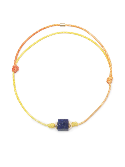 Luis Morais Hexagon Lapis Bolt Cord Bracelet In Yellow