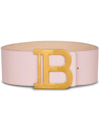 Balmain Logo-plaque Wide Belt In Pink