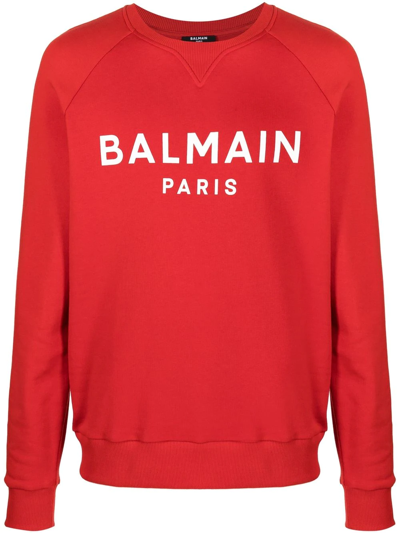 Balmain Red Sweatshirt With Logo