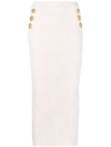 Balmain Ribbed-knit Pencil Skirt In Pink