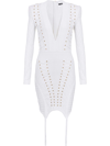 Balmain Distressed-effect Knitted Jacket In White