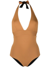 Fisico Cristina Ferrari Reversible V-neck One-piece In 中性色