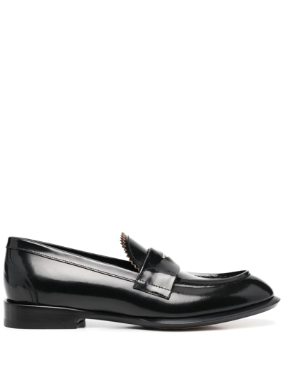 Alexander Mcqueen Coin-embellished Penny Loafers In Black