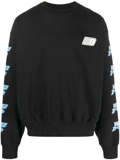 We11 Done Black Cotton Sweatshirt