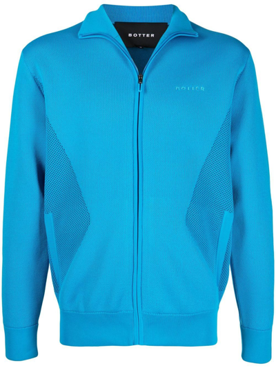 Botter Embroidered-logo Zip-up Sweatshirt In Blue