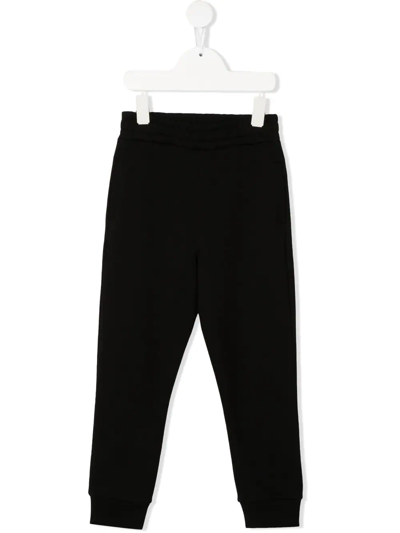 Balmain Kids' Gold-tone Logo Track Pants In 黑色