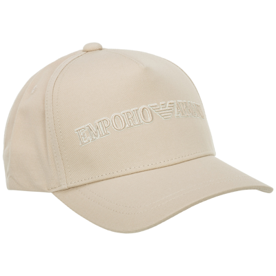 Emporio Armani Adjustable Men's Cotton Hat Baseball Cap In Beige