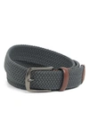 Original Penguin Classic Stretch Woven Belt In Grey