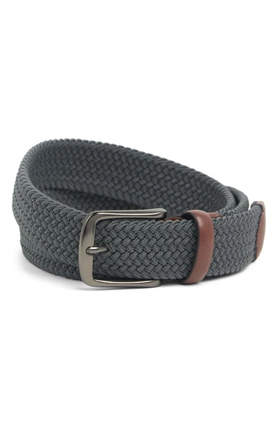 Original Penguin Classic Stretch Woven Belt In Grey