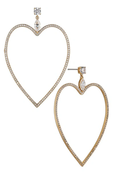 Nadri Cirque Cubic Zirconia Heart Drop Earrings In 18k Gold Plated