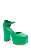 Jeffrey Campbell Ovr-n-out Pump In Green Satin