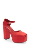 Jeffrey Campbell Ovr-n-out Pump In Red Satin
