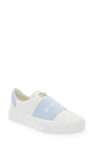Givenchy Women's City Sport Leather Low Top Trainers In White/blue