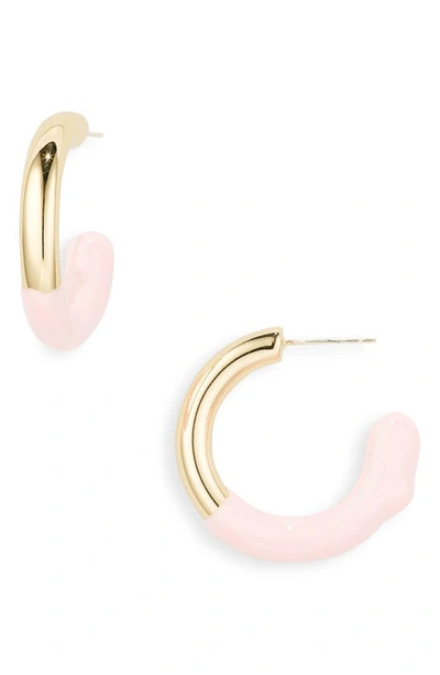 Petit Moments Color Drip Hoop Earrings In Pink