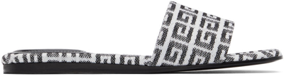 Givenchy Women's 4g Embroidered Flat Sandals In Black White