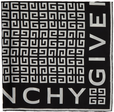 Givenchy 4g Logo Silk Scarf In Black