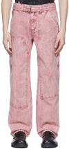 ANDERSSON BELL PINK OVERDYED CARPENTER JEANS