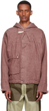 Arnar Mar Jonsson Burgundy Linen Jacket In Rust