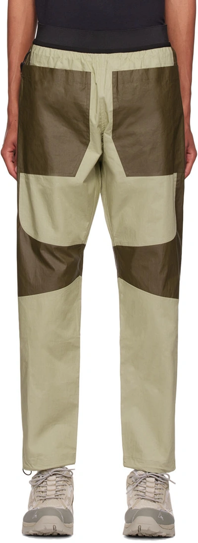 Arnar Mar Jonsson Beige & Brown Acrylic Trousers In Beige & Chocolate