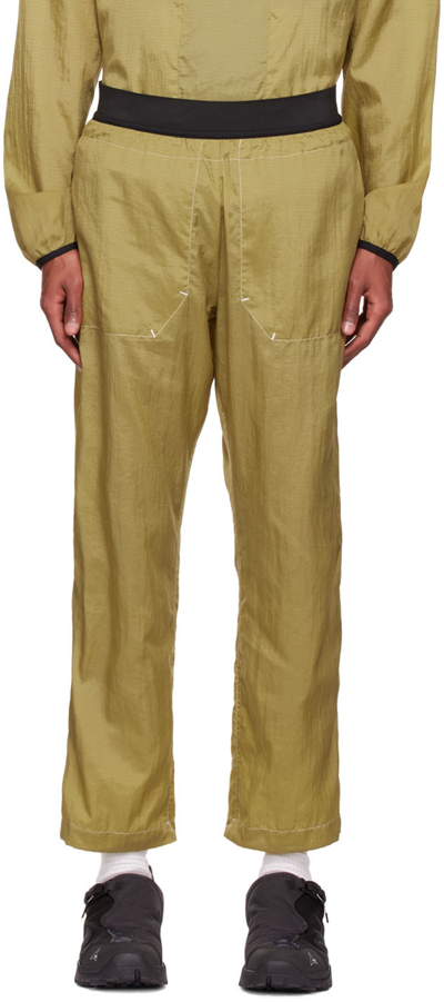 Arnar Mar Jonsson Yellow Nylon Trousers In Slated Yellow