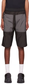 Arnar Mar Jonsson Hraun Contrast-pocket Relaxed Fit Shell Shorts In Charcoal