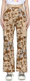 Bape Beige Cotton Trousers In Beige