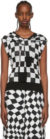 Shop Mm6 Maison Margiela White Viscose Sweater In 002f Black/white
